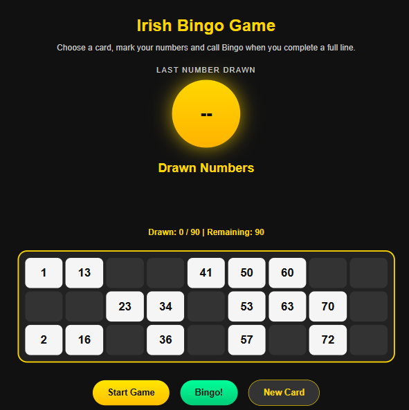 Irish Bingo Game screenshot